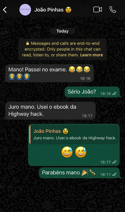 Avaliação de João Pinhas - Mano! Passei no exame